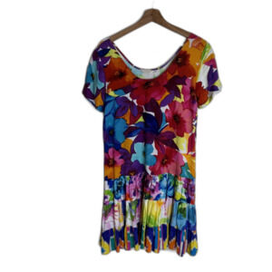 Jams World Dreamland 50 years Dress Small Multicolor Floral Rayon Made Hawaii